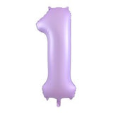 Matte Pastel Number 1 Lilac Megaloon Balloon (86cm)