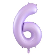 Matte Pastel Number 6 Lilac Megaloon Balloon (86cm)