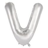 Letter V Silver Megaloon Balloon