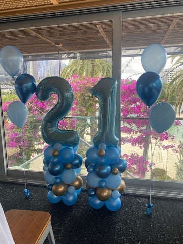 Double Number Balloon Marquees plus helium arrangements