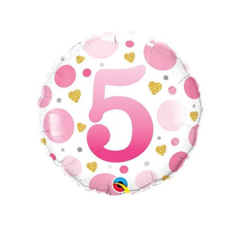 Pink & Gold 5 Dots Balloon