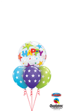 Happy Birthday Bubble Stars Balloon Bouquet