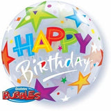 Birthday Stars & Streamers Bubble Balloon