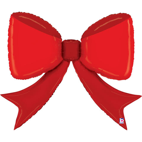 Red Bow Foil Shape Balloon (104cm) - Brisbane Balloons