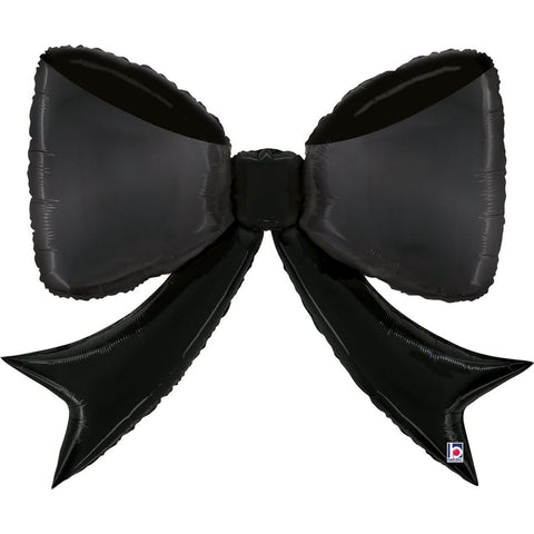 Black Bow Foil Shape Balloon (104cm) - Brisbane Balloons