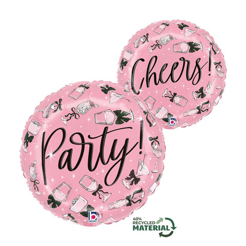 Party! Cheers! Bows 46cm Foil Balloon - Brisbane Balloons