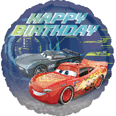 Cars Happy Birthday Foil Balloon 45cm