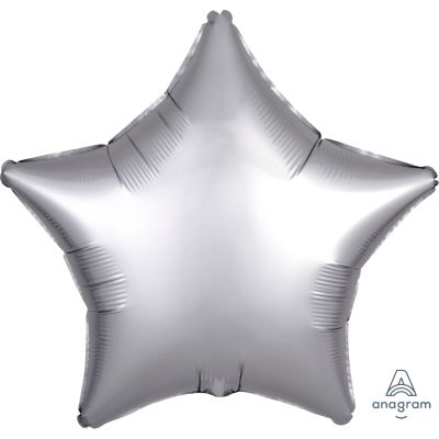 Satin Luxe Platinum Star Foil Balloon
