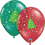 3 x Christmas Trees & Stars & Swirls Latex Balloons