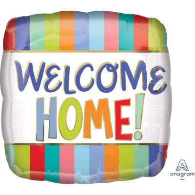 Welcome Home Stripes Square Foil Balloon