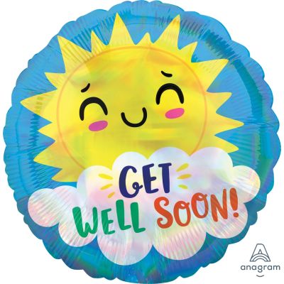 Get Well Soon Sunshine & Clouds Foil Balloon (45cm)