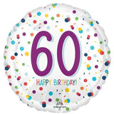 Age 60 Happy Birthday Dots Foil Balloon
