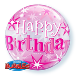 Pink Sparkle Starburst Bubble Balloon