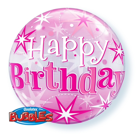 Pink Sparkle Starburst Bubble Balloon