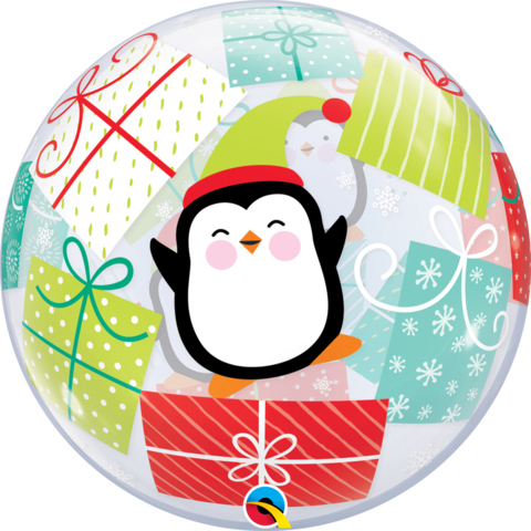 Christmas Penguin Presents Bubble Balloon