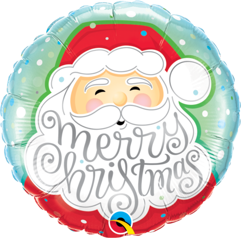 Merry Christmas Jolly Santa Foil Balloon