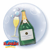 Champagne Bottle & Glass Double Bubble Balloon
