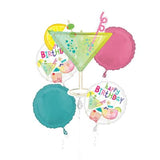 Cocktail Happy Birthday Balloon Bouquet- Birthday Balloons