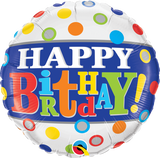 Happy Birthday Spots Foil Balloon
