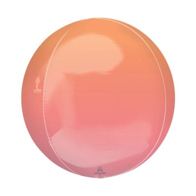 Orange & Red Ombre Round Orbz Balloon