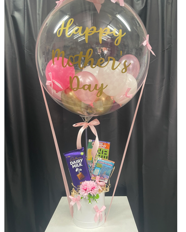 Pastel Pink & Gold Mothers Day Box Balloon Gift