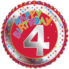Red 4 Stars Happy Birthday Balloon