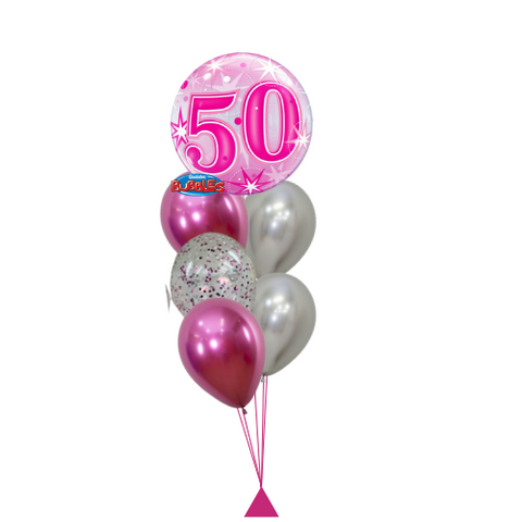 Pink Confetti Bubble Balloon Gift (age 50, 60 Available)