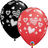 5 x Love Struck Latex Balloons (2- 3 days float time)