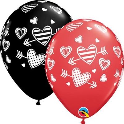 3 x Love Struck Latex Balloons (2- 3 days float time)