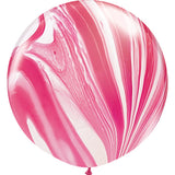 Red & White Agate (75cm) Latex Balloon