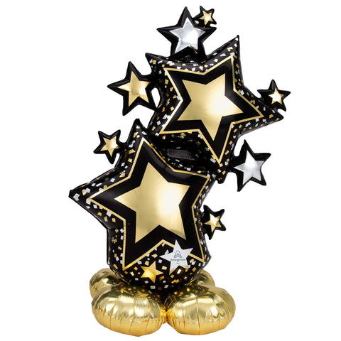 Black & Gold Stars AirLoonz Balloon Gift