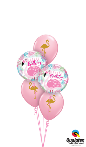 Pink Flamingos Happy Birthday Balloon Bouquet
