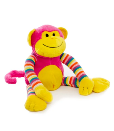Milo Monkey Bright Striped Hot Pink