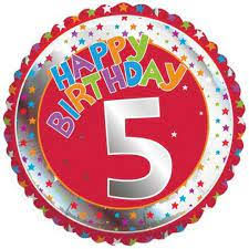 Red 5 Stars Happy Birthday Balloon (Copy)