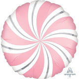 Pink & Silver Candy Swirl Foil Balloon