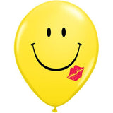 Yellow Smiley with a kiss (90cm) Latex Balloon