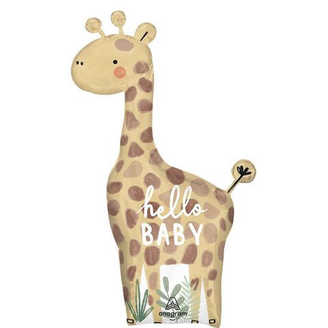 Hello Baby Soft Jungle Baby Giraffe Foil Balloon