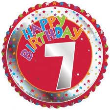 Red 7 Stars Happy Birthday Balloon