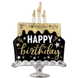 Black & Gold Cake Balloon Shape