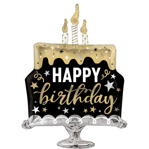Black & Gold Cake Balloon Shape