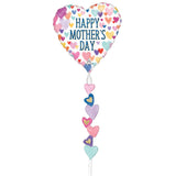 Happy Mothers Day Lots of Hearts Balloon Shape