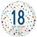 Age 18 Happy Birthday Dots Foil Balloon
