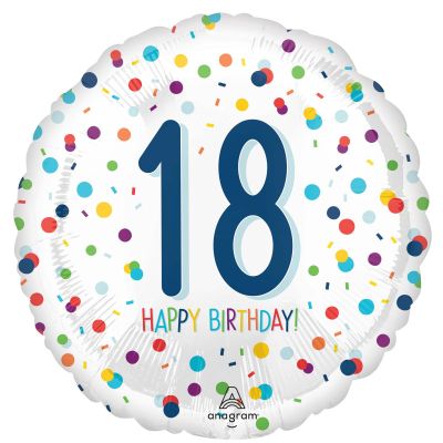 Age 18 Happy Birthday Dots Foil Balloon