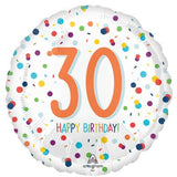 Age 30 Happy Birthday Dots Foil Balloon