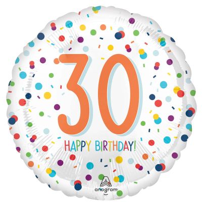 Age 30 Happy Birthday Dots Foil Balloon