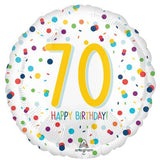 Age 70 Happy Birthday Dots Foil Balloon
