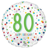 Age 80 Happy Birthday Dots Foil Balloon