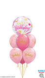 Happy Birthday Pink & Gold Balloon Bouquet
