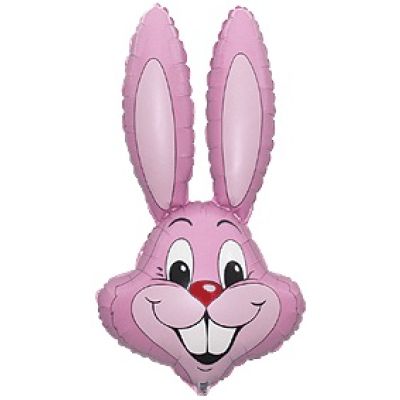 Pink Easter Bunny Head Balloon