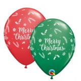 5 x Christmas Holly Latex Balloons